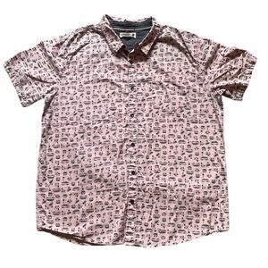 RETROFIT Mens/Teen Surfer Pink Button Down Casual Shirt Size XXL Beach Cali